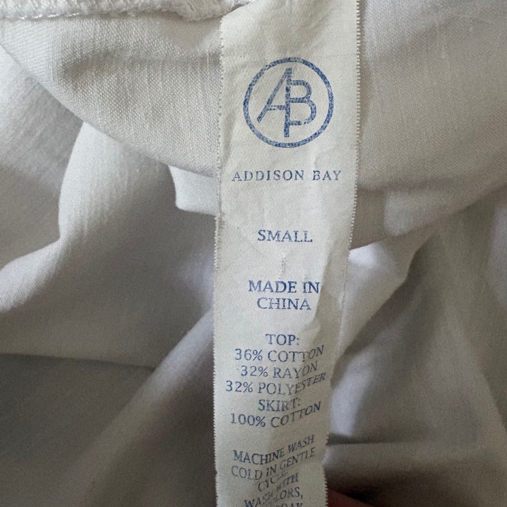 Addison Bay Harper Dress Gray White Mixed Media Sweatshirt Dress | Small - Picture 9 of 11